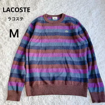 라코스테 / LACOSTE 알파카 혼방 멀티 컬러 보더 니트 M