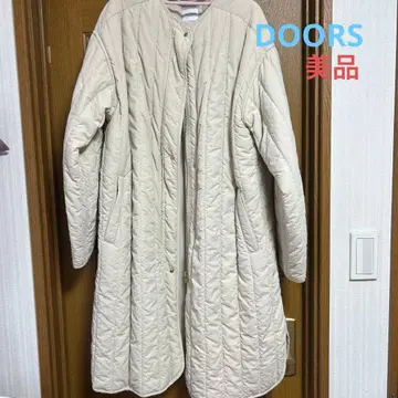 URBAN RESERCH DOORS 베이지 퀼팅 롱 자켓