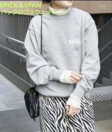 Spick & Span 백 로고 맨투맨 그레이