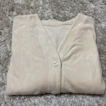 [ 무인양품 ] 코튼 벨로아 가디건 아이보리 M