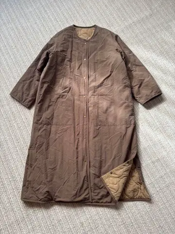 Samantha Mos2 리버서블 롱 퀼트 코트 베이지