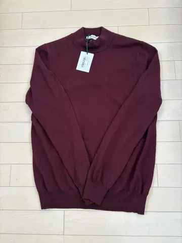 새상품급 GRAN SASSO 버건디 터틀넥 스웨터 사이즈 48