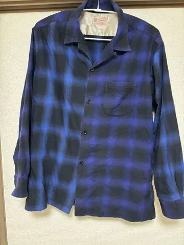 PENNEY'S TOWNCRAFT 긴팔 셔츠 절개 옴브레 체크