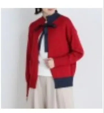 우노우노두에 리본 포함 레드 니트 가디건