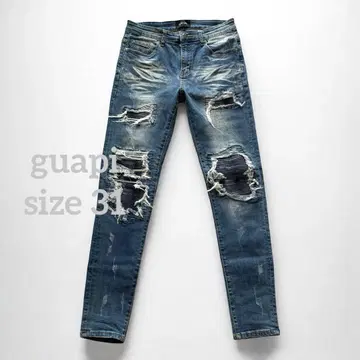 1576 guapi 구아피 아코디언 주름 스트레치 데님 팬츠 31