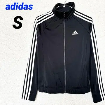 아디다스 트랙 자켓 블랙 로고 라인 S