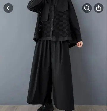 엘레강트 블랙 와이드 팬츠 세트 L