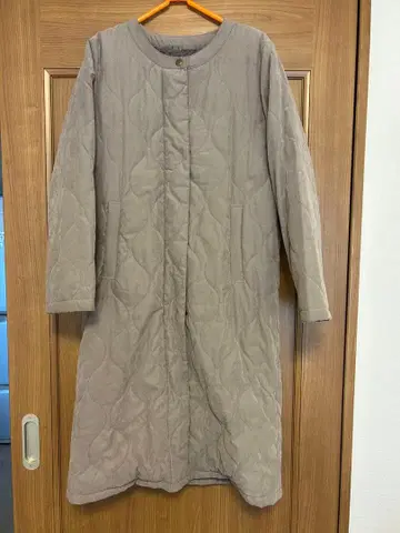 그레이지 퀼팅 보아코트 롱