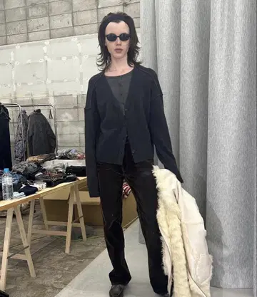 (PERVERZE)Twin Layered Knit Cardigan