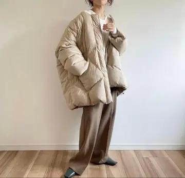 wee9s 퍼펙트 실루엣 다운 베이지 머플러 포함 FREE