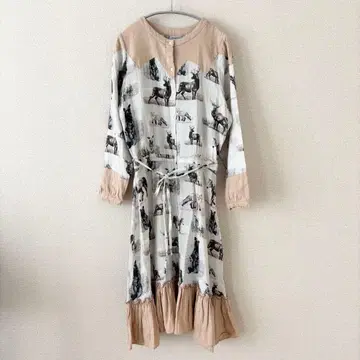 NOMA t.d. 숲의 동물 수채화 코튼 원피스 FREE