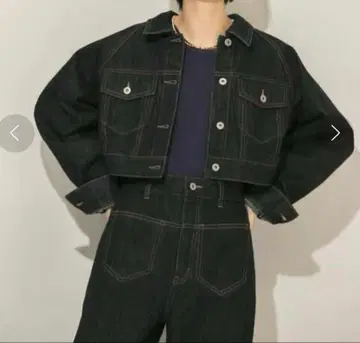 KBF 숏 데님 자켓