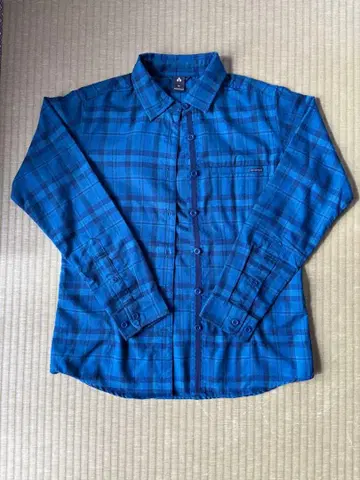 mont-bell 긴팔 셔츠 M 블루 계열 체크