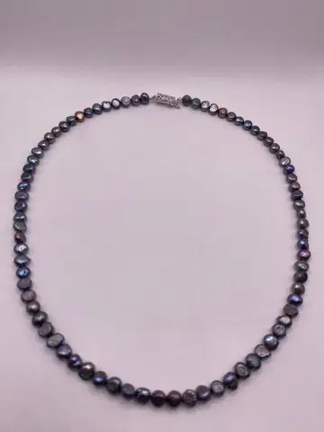 펄 목걸이 다색 실버 귀금속 멋짐 비금속 silver