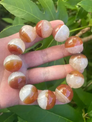 [ 극상 ] 수정 공생 마노 20mm 팔찌 특대형