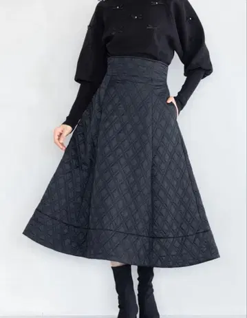 다이아 퀼팅 비 가리개 스커트 아메노치하레