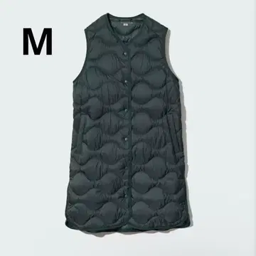 UNIQLO 유니클로 울트라 라이트 다운 롱 베스트 다크 그린 M
