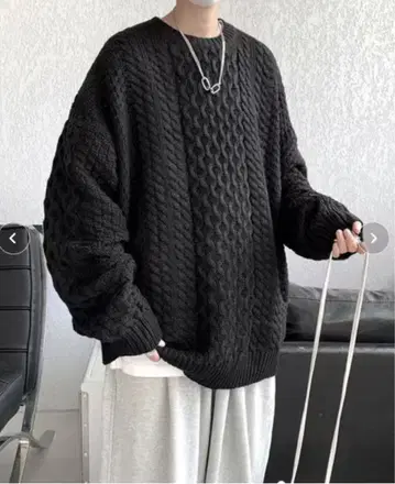 니트 풀오버 크루 스웨터