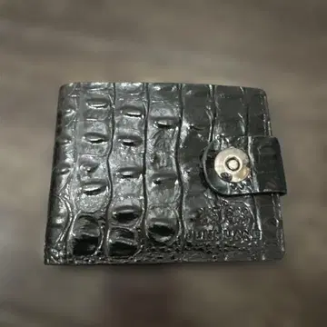 JUNGHANS 크로커다일풍 접이식 지갑 블랙