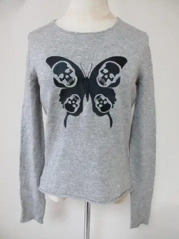 (O-29) 루시안 페라피네 긴팔 상의 그레이 버터플라이 스컬