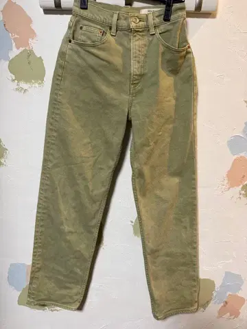 MOUSSY 라이트 그린 스트레이트 데님 사이즈 24