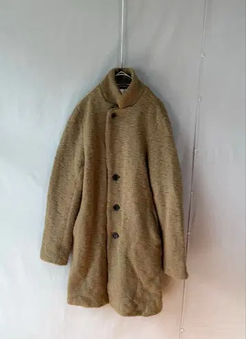 투모로우랜드 울지 스탠드 카라 코트 카키 M