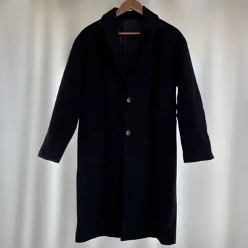 네이비 컬러 체스터 코트