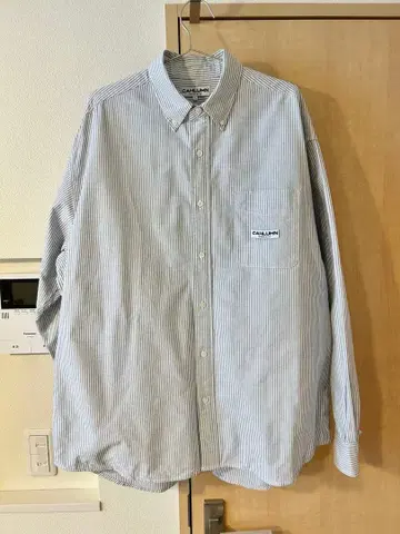 CAHLUMN 매거진 포켓 옥스퍼드 셔츠 스트라이프 L