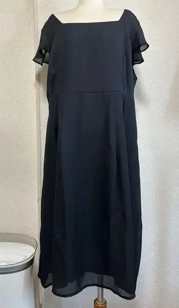 쉬폰 포멀 빅 사이즈 19호 블랙 심플 원피스 6818