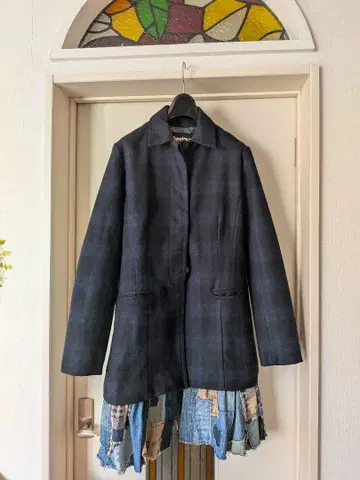 Desigual 데님 레이어드 울 코트