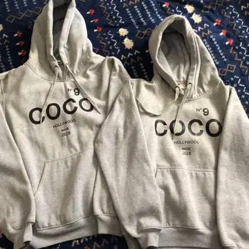 커플룩 COCO No9 그레이 후드티
