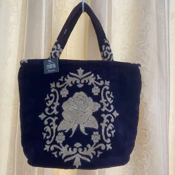 nana 꽃무늬 자수 토트백 퍼플