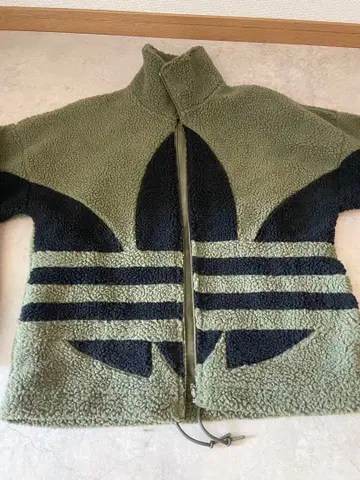 아디다스 플리스 자켓 보아 카키