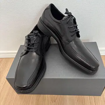 미사용 새상품 ecco 에코 천연 가죽 신발 가죽 블랙 25cm(40)