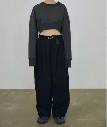 lit Half Up Tuck Pants Black