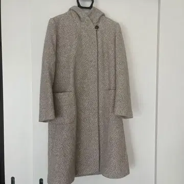 엠마 제이무스/후드 부착 베이지 울 코트