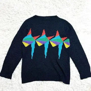 [ 구제 의류 ] 긴팔 스웨터 컬러풀 기하학 패턴
