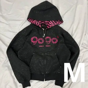 9090 OG 로고 글리터 집 후드티