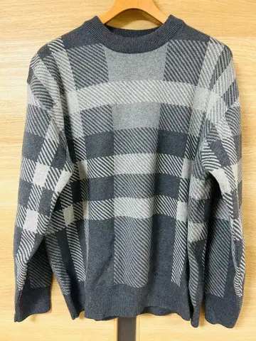 그린 라벨 릴랙싱 남성용 스웨터 그레이 크루넥 니트