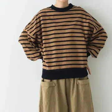 MAGALI 하이 게이지 코튼 바스크 보더 티셔츠