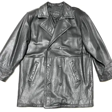 빈티지 WIND ARMOR 램 가죽 더블 코트 XL 블랙