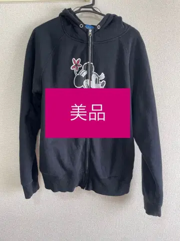 [ 당일 발송 ] 디즈니 미니 마우스 집업 트레이닝복 블랙 후드티 L