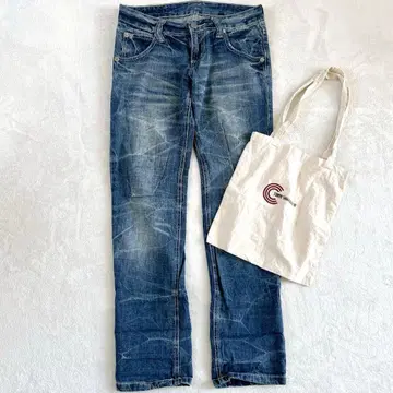 witty pitty 스트레이트 데님 팬츠 청바지 워시 가공 S