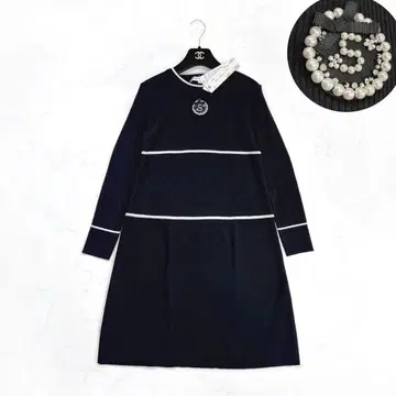 택 포함 슈퍼 뷰티 니트 원피스 40 블랙 펄 비쥬