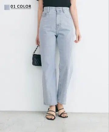 스트레이트 데님 팬츠 블루 S