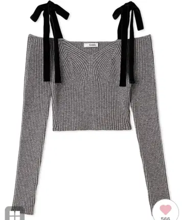 [ 미사용 새상품 ] SNIDEL 숄더 리본 오프숄더 니트 풀오버 그레이