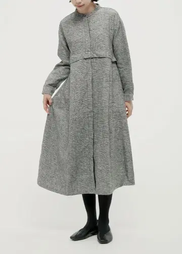 마더하우스 옥스퍼드 카디 스탠드 카라 원피스