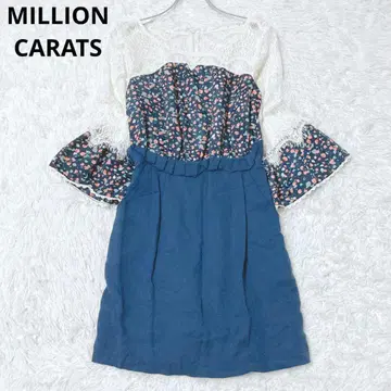 밀리온 도킹 원피스 레이스 이소재 미니 꽃무늬 비침 성인 여성