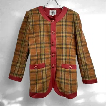 점핑 슬로우 양질 울 노카라 자켓 멀티 컬러 빅 11 ( A1