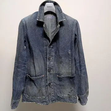 블루블루 커버올 데님 자켓 S 인디고 데미지 가공